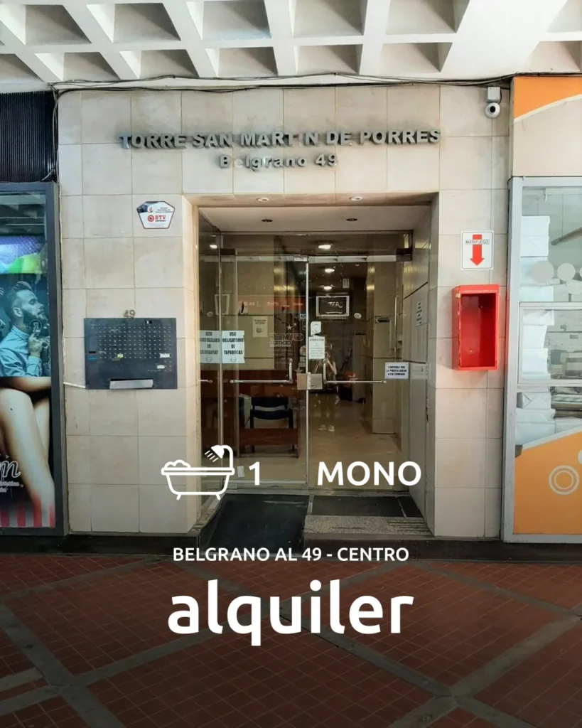 Monoambiente en Centro s/ Belgrano