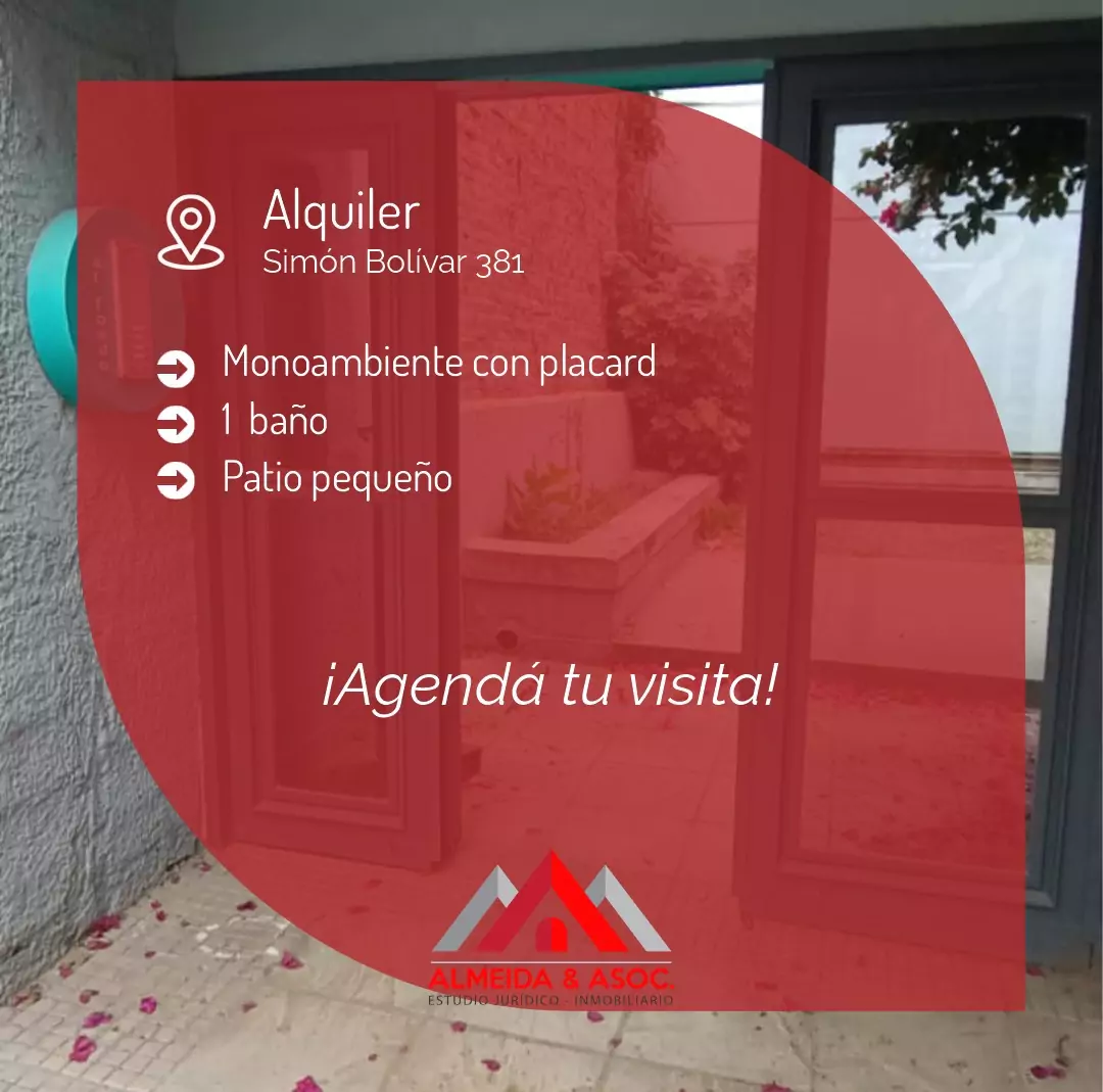 Monoambiente en alquiler - Bolívar al 300