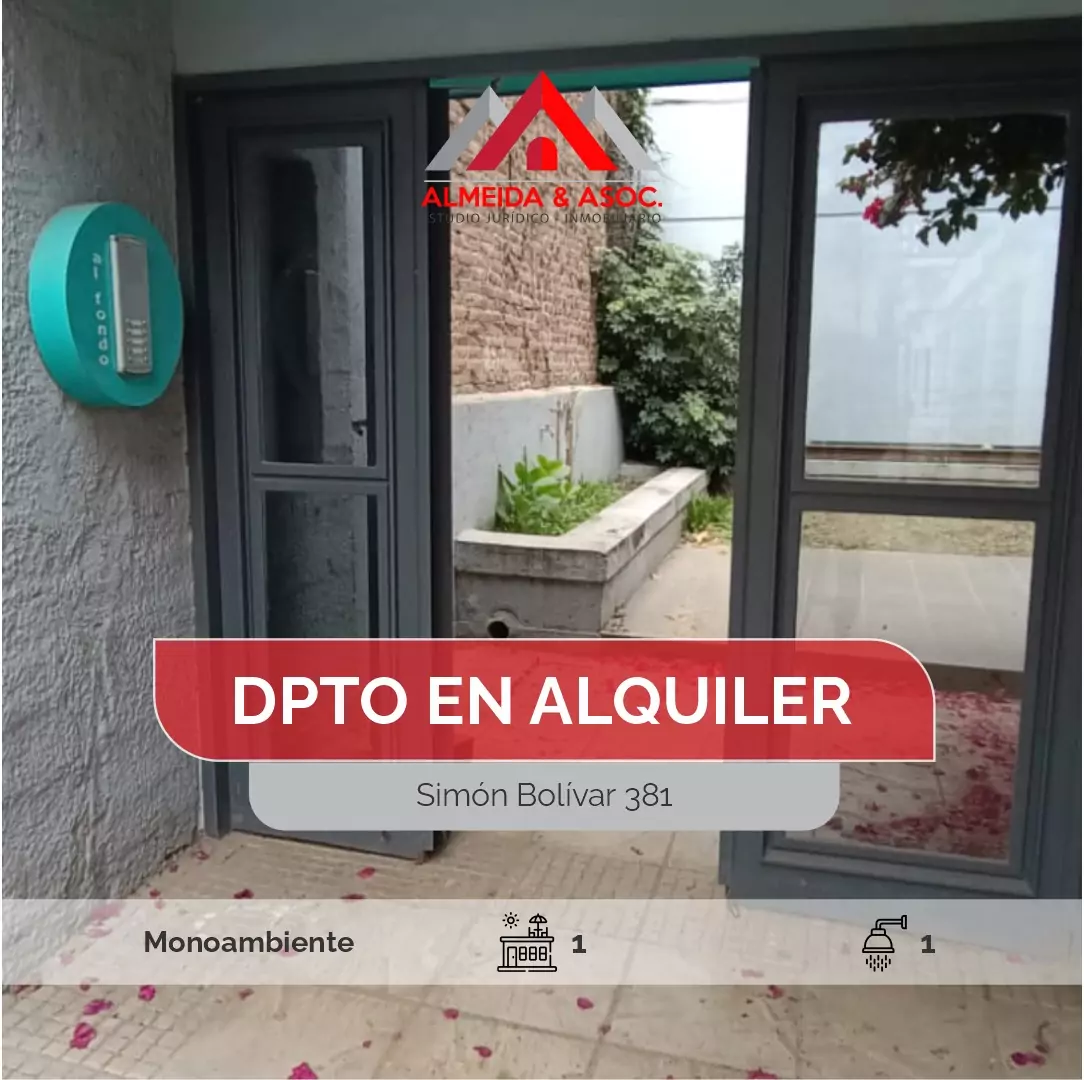 Monoambiente en alquiler - Bolívar al 300