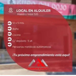Local con depósito en Maestro Vidal