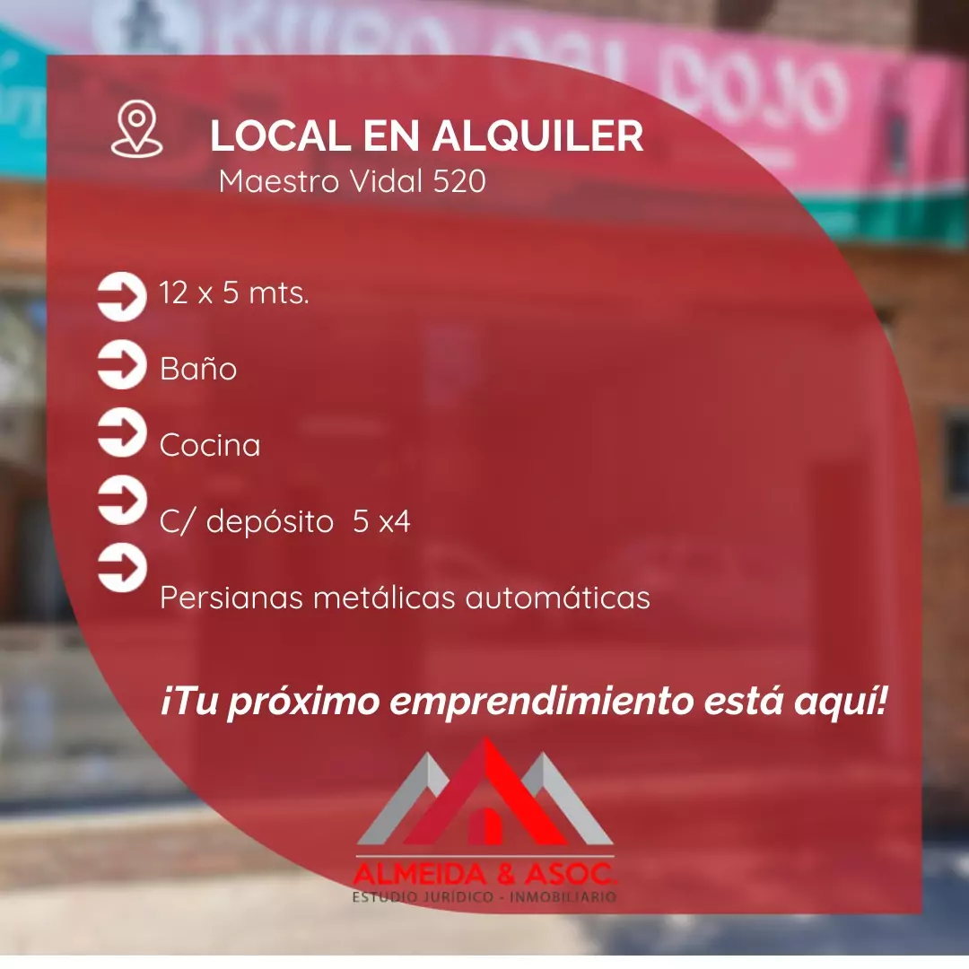 Local con depósito en Maestro Vidal